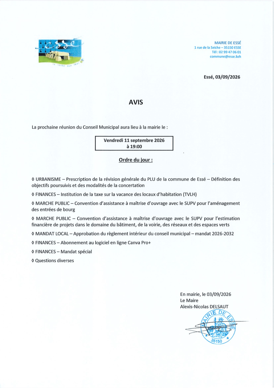 Avis CM du 11 septembre 2026